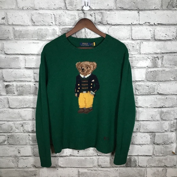 Polo Ralph Lauren Other - Polo by Ralph Lauren Green Military Bear Crewneck Sweater
